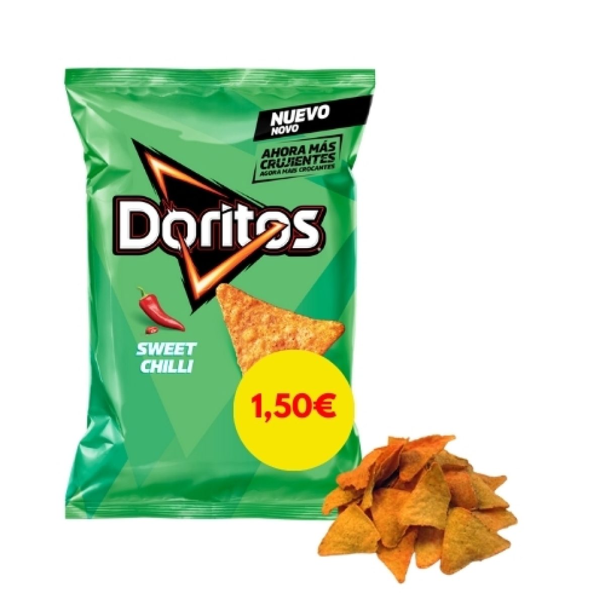 Triángulos de Maíz Frito Doritos Sabor Chilli Picante Suave x15
