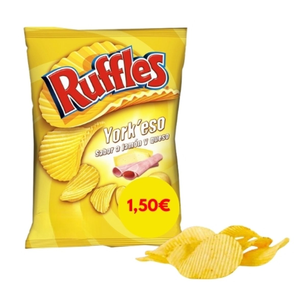 Ruffles York Sabor Queso Patatas Fritas Onduladas 115gr (16ud)