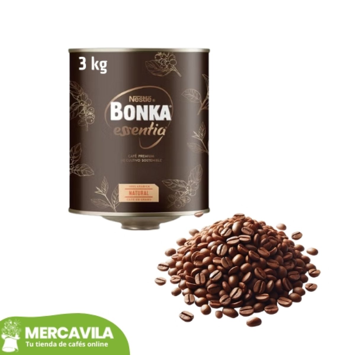 Lata de Café en Grano Arábico Natural Bonka Essentia Nestle 3 kg
