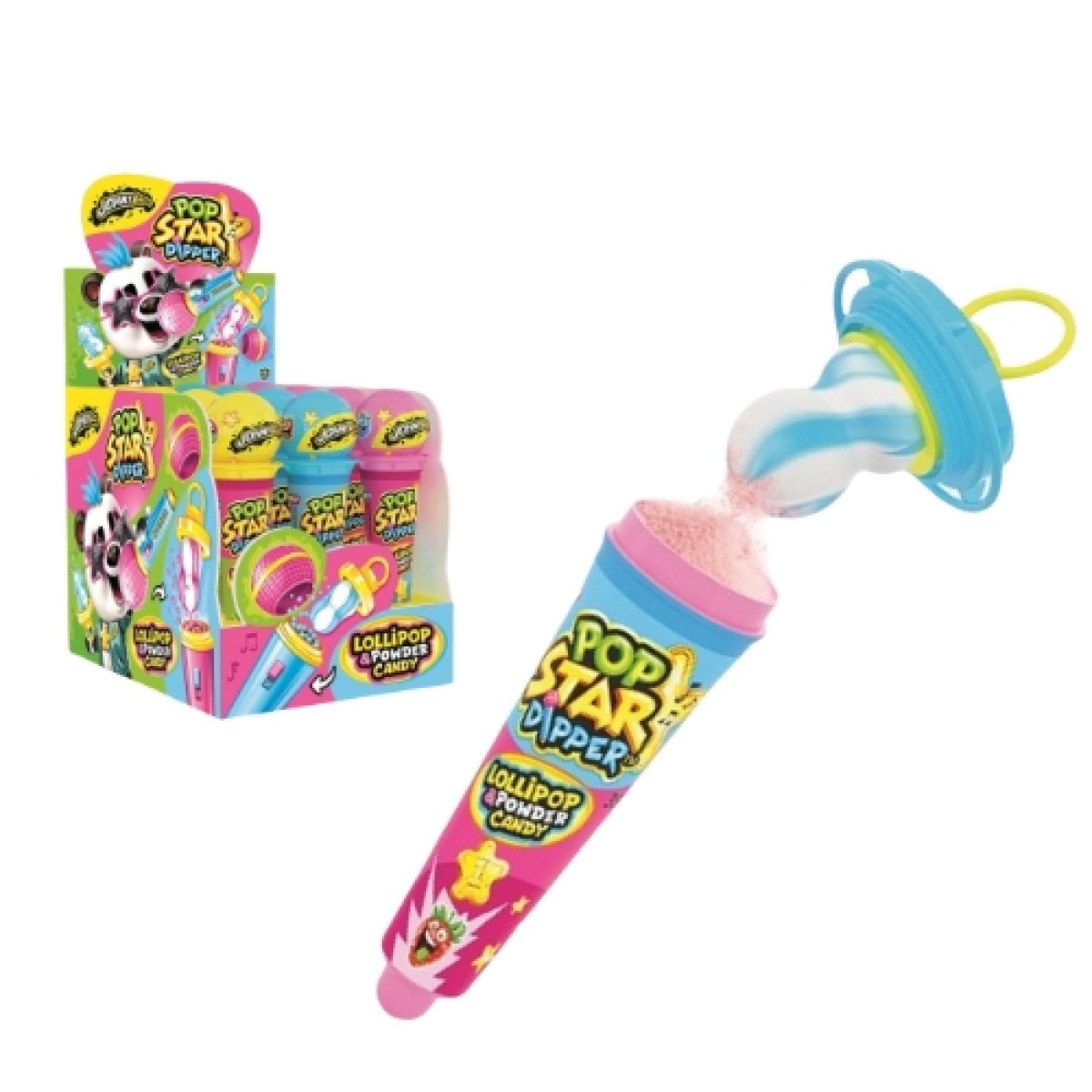 Chupete de Caramelo con Polvos Pica Pop Star Dipper JohnyBee x12