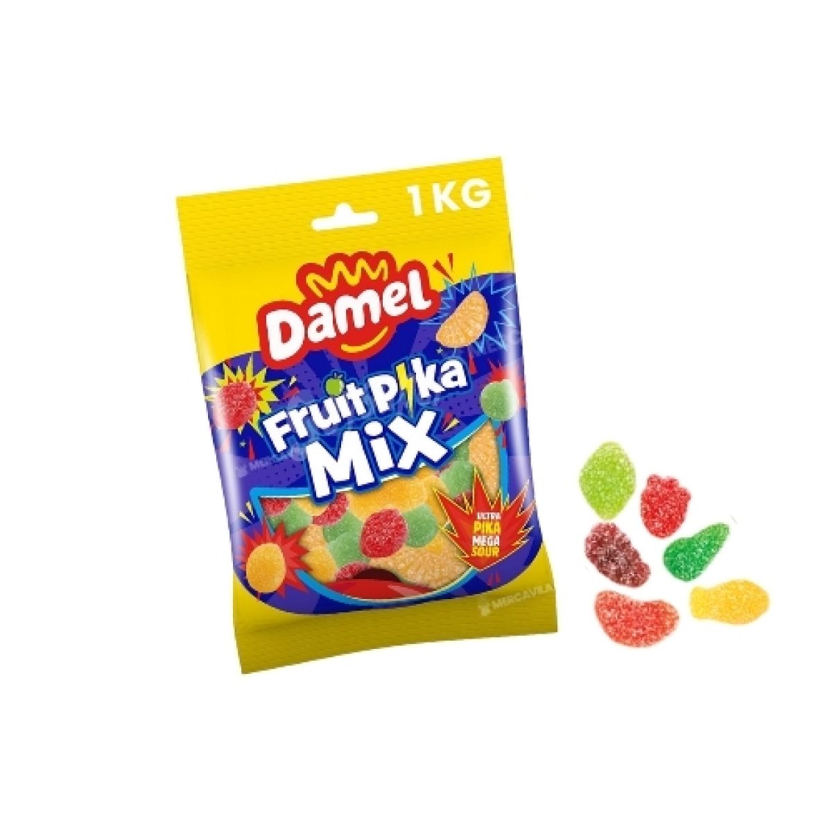 Gominolas Recubiertas de Azúcar Mini Fruit Pika Mix Damel 1 kg