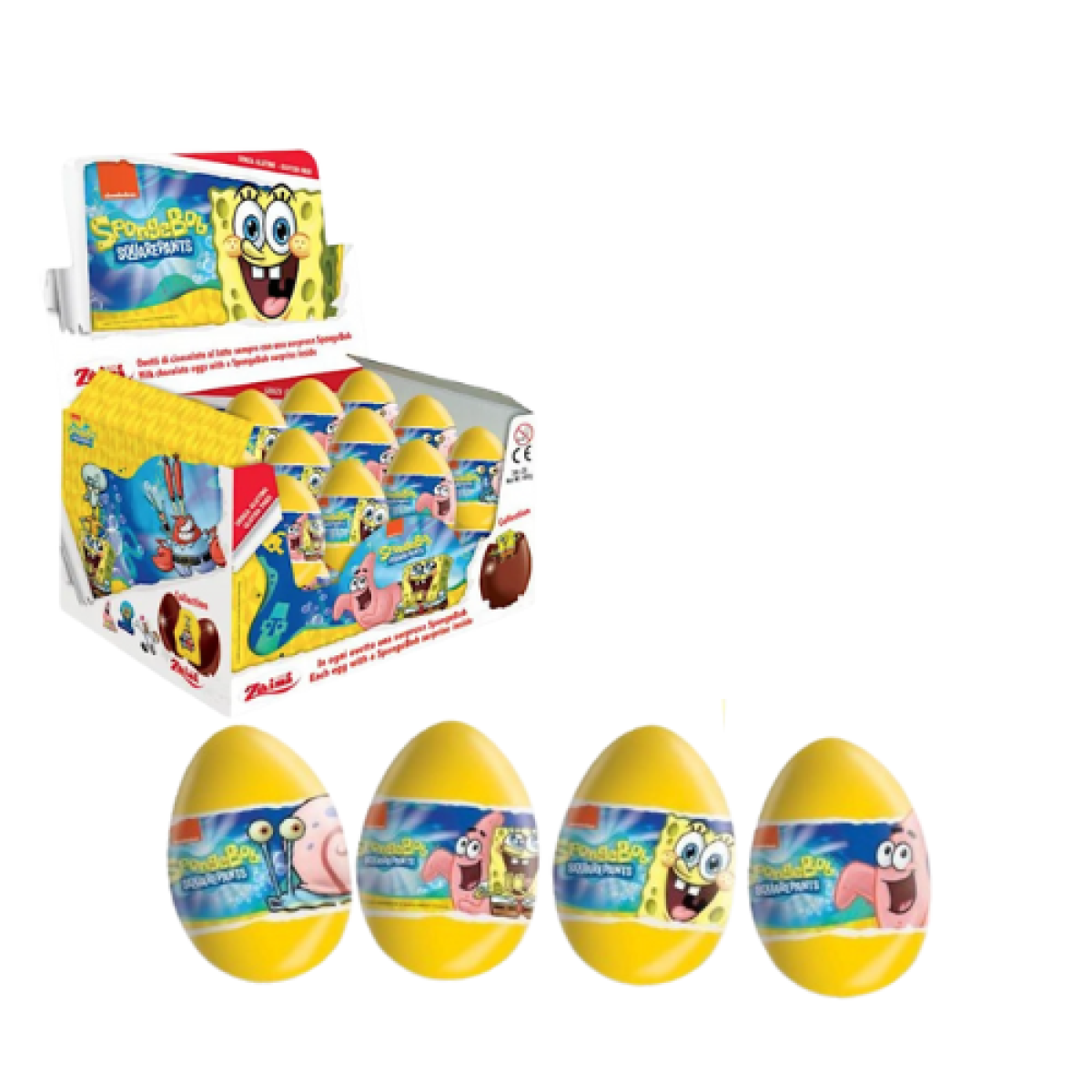 Huevos de Chocolate con Leche Bob Esponja Zaini 20gr (24ud)