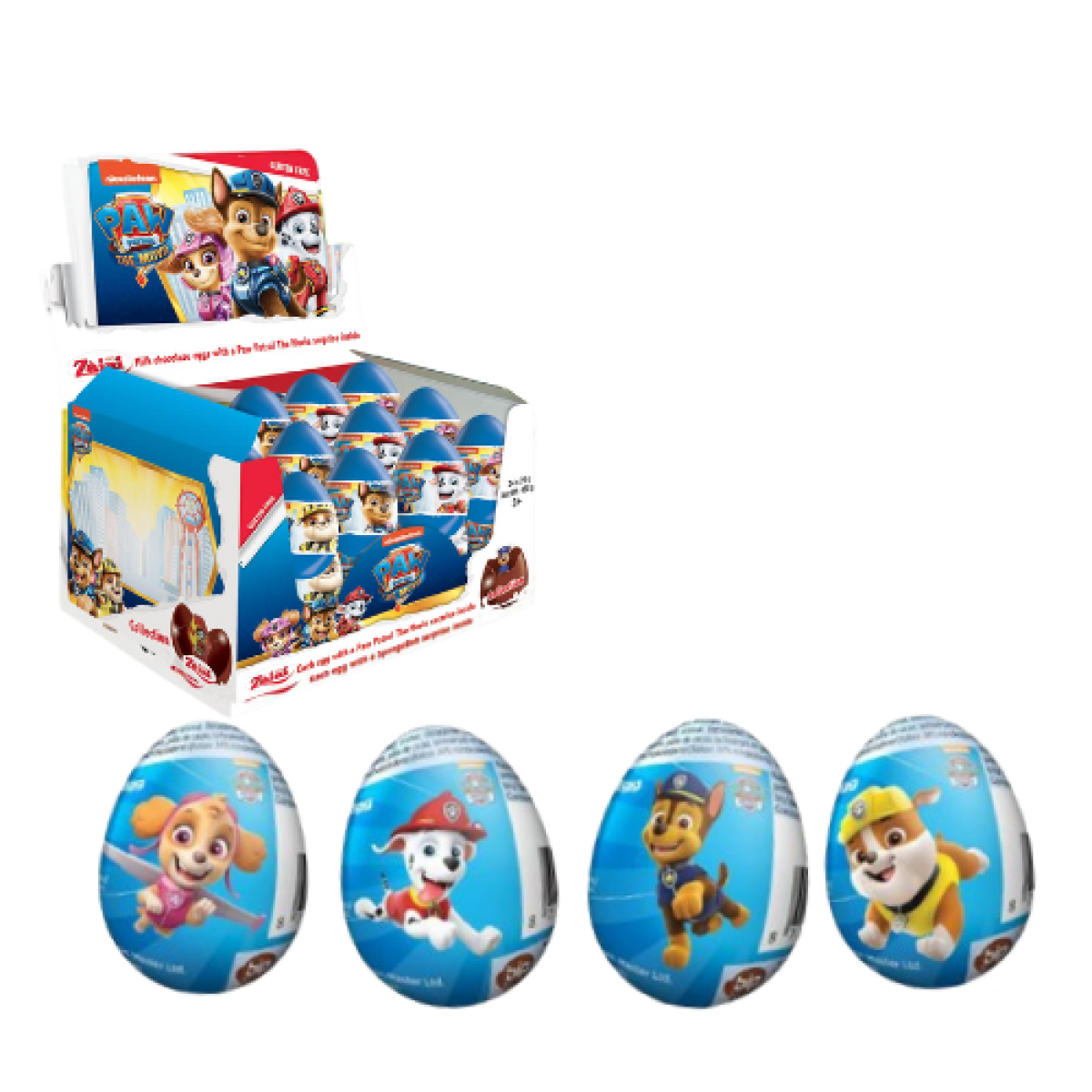 Huevos Sorpresa de Chocolate con Leche Paw Patrol Zaini 20gr (24ud)