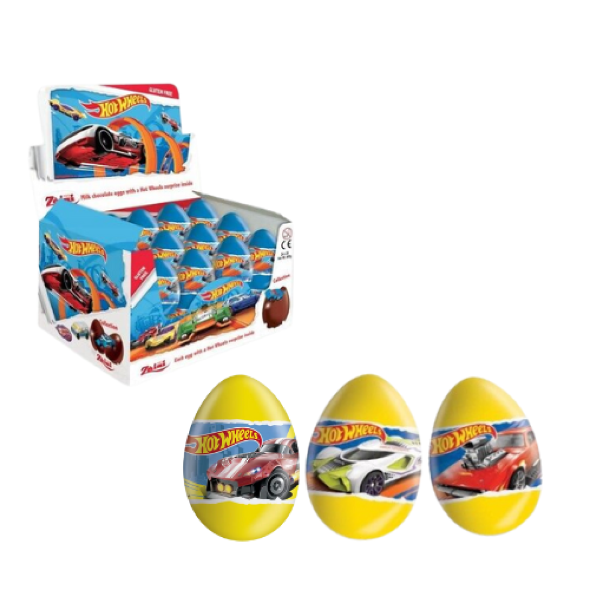 Huevos de Chocolate con Leche Hot Wheels Zaini 20gr (24ud)