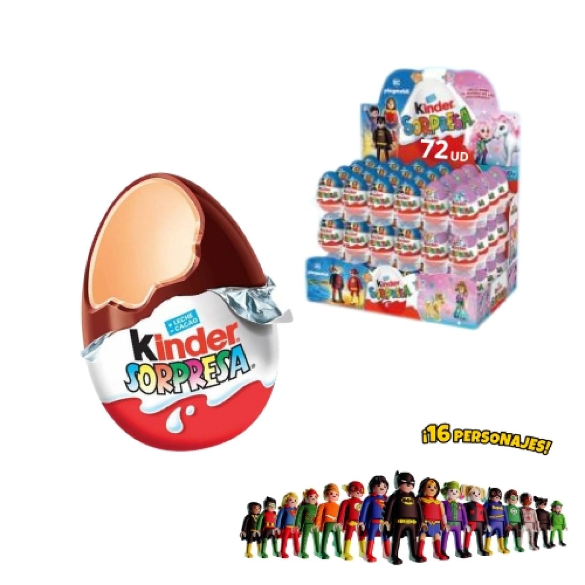 Huevos Kinder Sorpresa de Chocolate con Juguete Playmobil 20gr (72 ud)