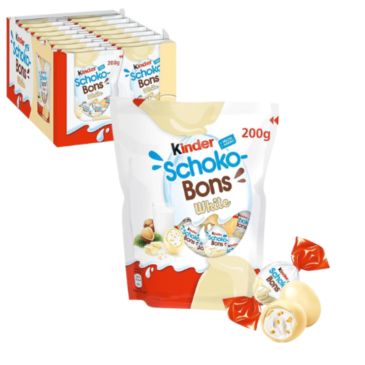 Bombones Kinder Schokobons Chocolate Blanco 200gr (18 ud)