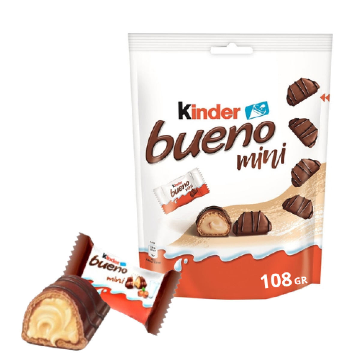Kinder Mini Bueno Relleno de Crema de Avellanas 108gr (6 ud) 