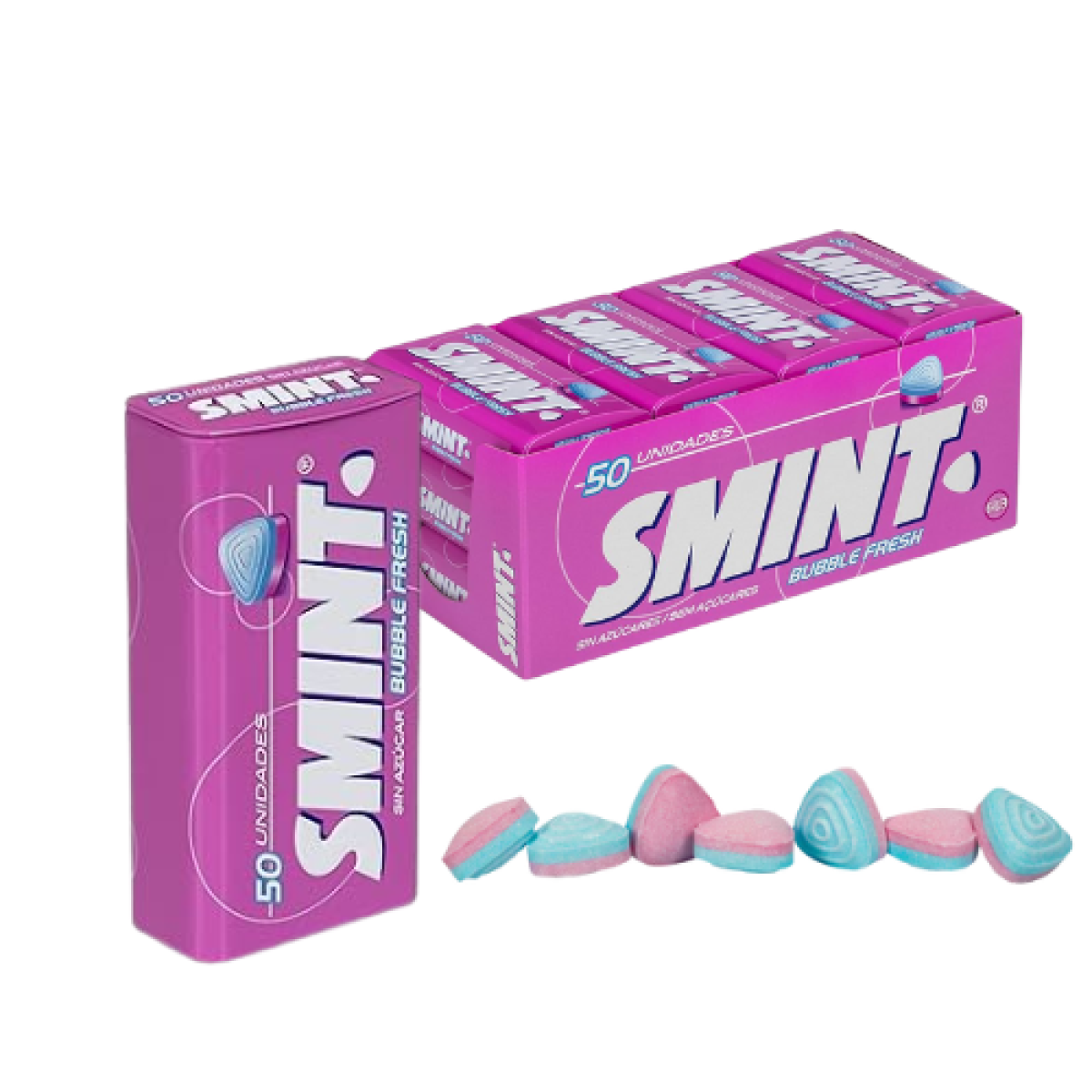 Caramelos Grageas Lata Rosa Smint Bubble Fresh Sin Azúcar 35gr (12 ud)