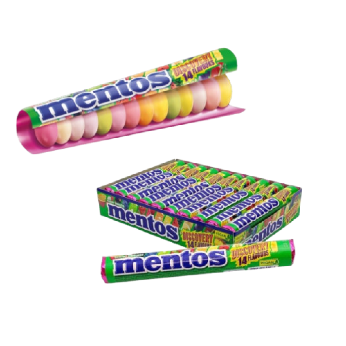 Caramelos Masticables Mentos Discovery 14 Sabores 38gr (20 ud)