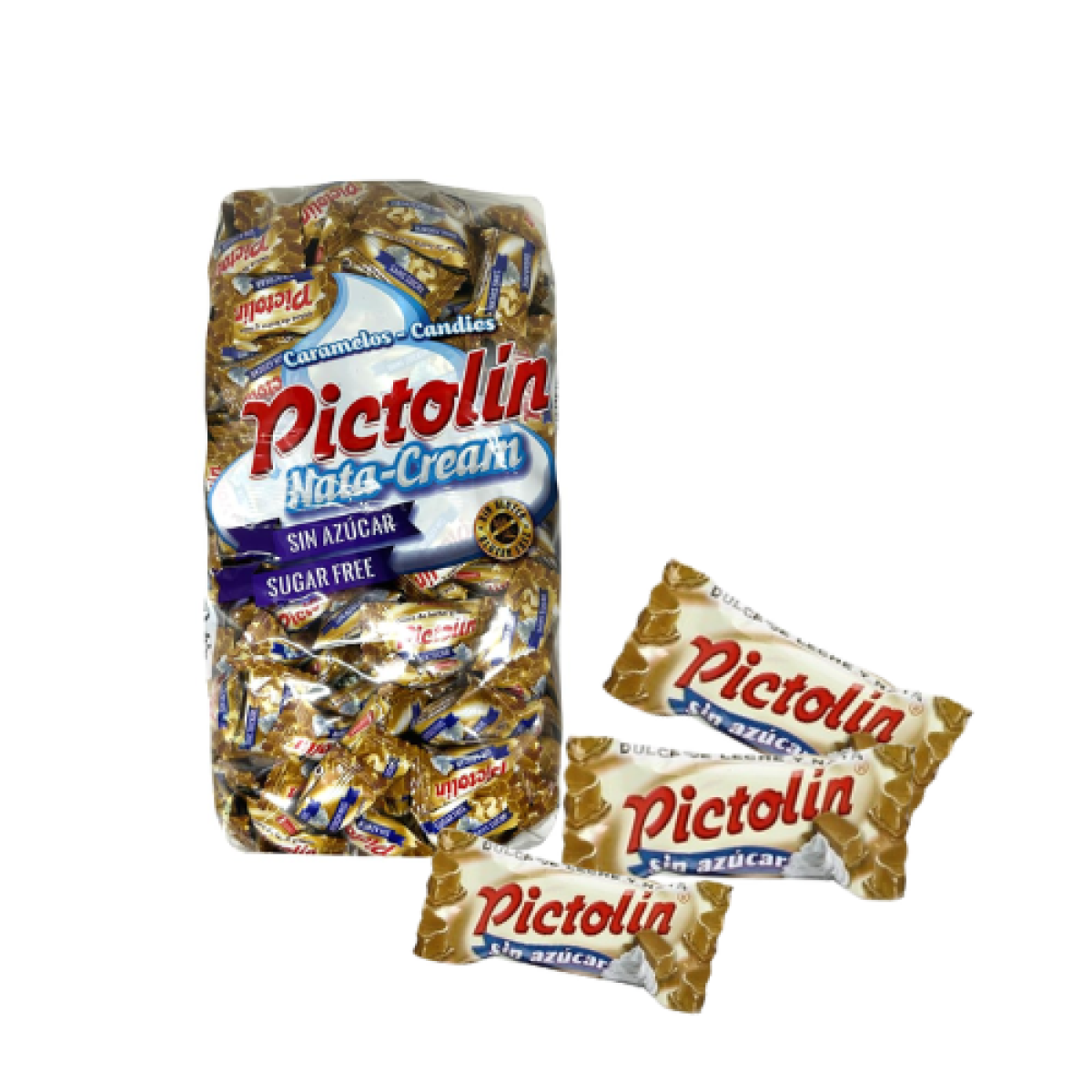 Caramelos Duros Pictolin Sabor Dulce de Leche Sin Azúcar 800 gr