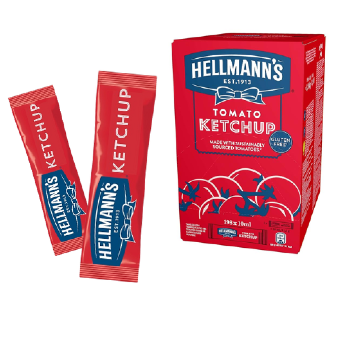 Sobres con Salsa Ketchup Hellmanns para Hostelería 10ml (198 ud)