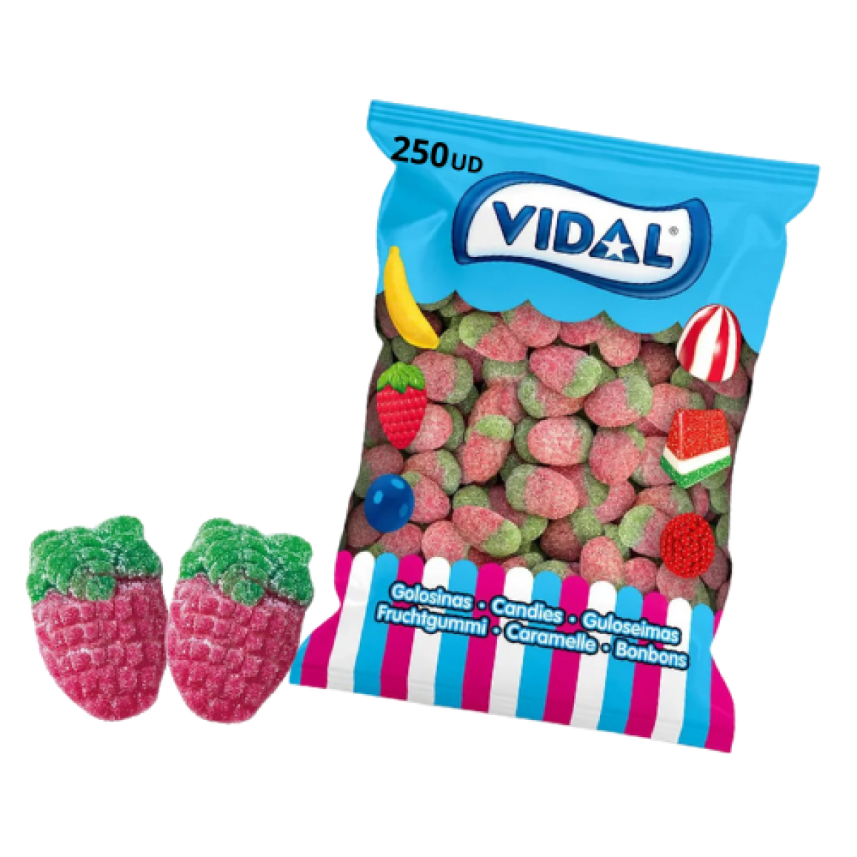 Fresas Silvestres Recubiertas de Azúcar Pica Vidal (250 piezas)