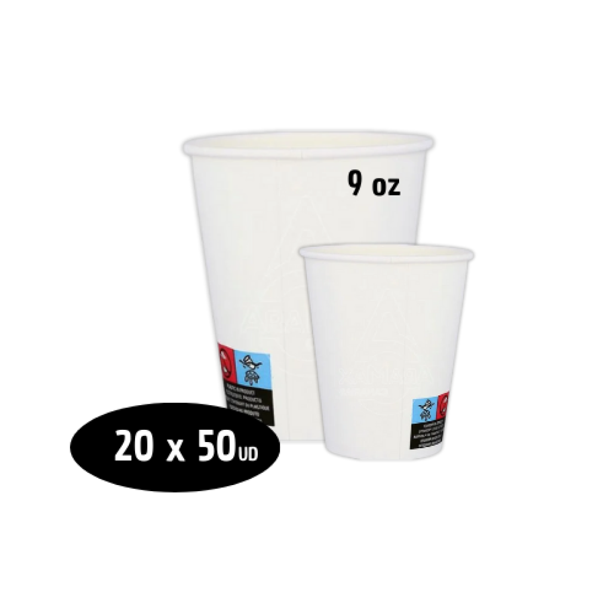 Caja de Vasos de Papel para Máquinas Vending 9 oz (1000 ud)