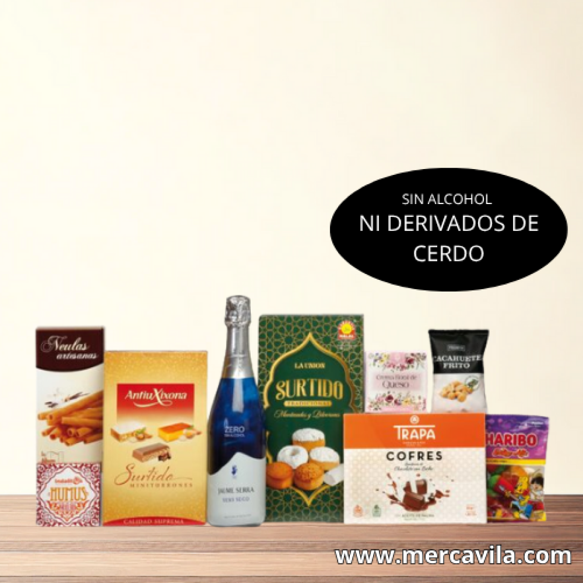 Cesta de Navidad con Sin Alcohol ni Derivados de Cerdo Lote 85