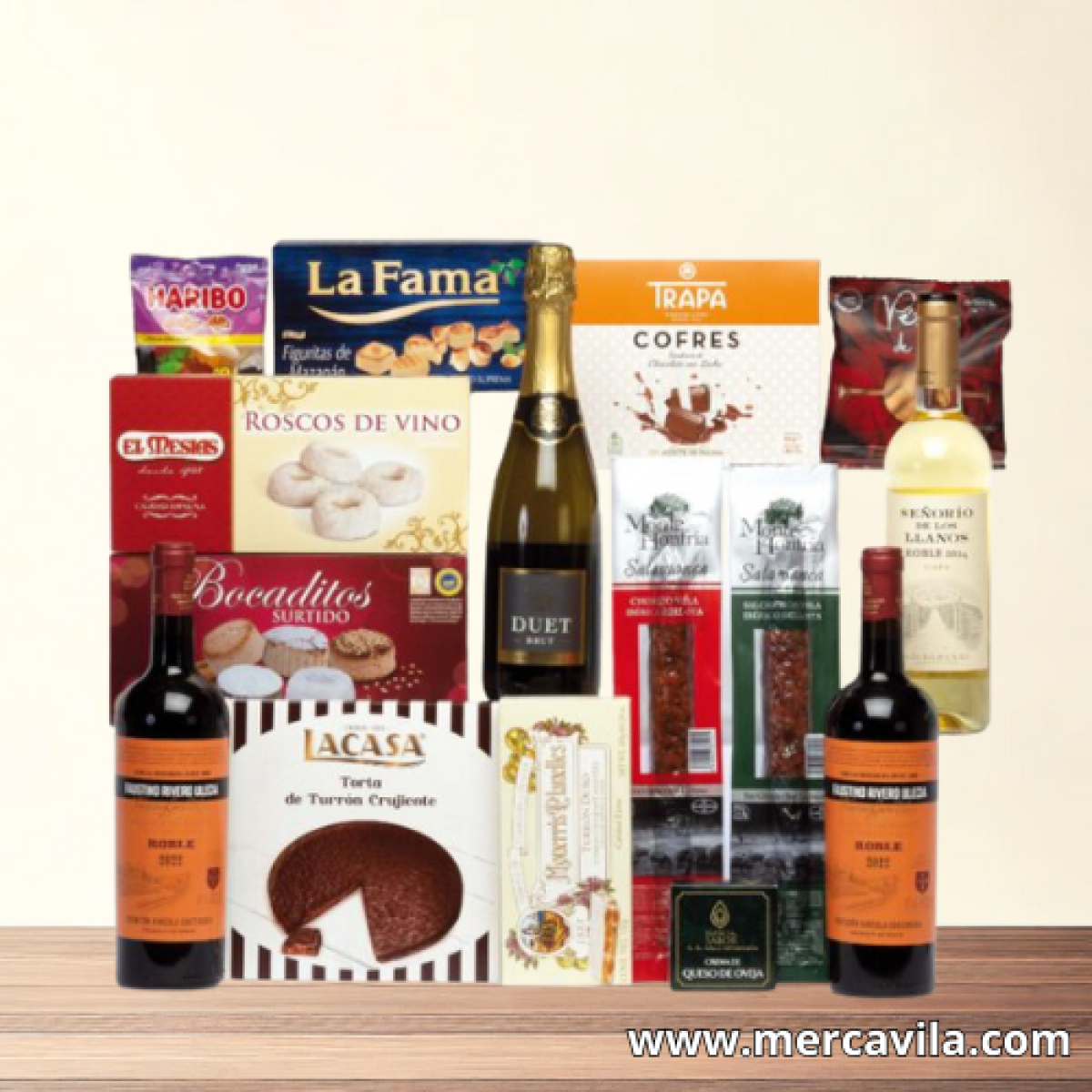 Cesta de Navidad con Botellas y Dulces Navideños Lote 101