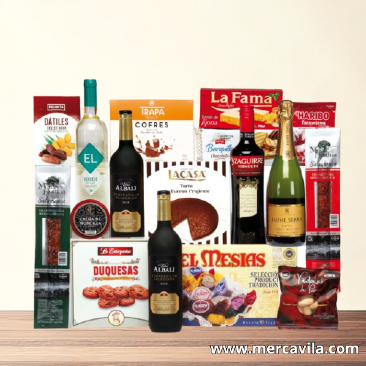 Cesta de Navidad con Botellas y Dulces Navideños Lote 103