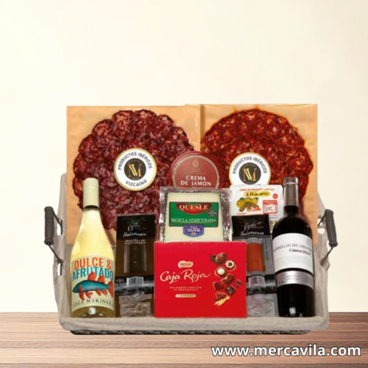Bandeja de Navidad con Botellas y Dulces Navideños Lote 200