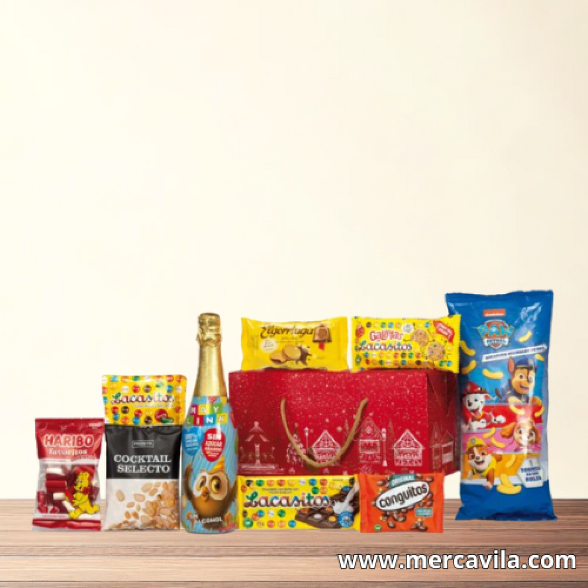Cesta de Navidad Infantil y Dulces Navideños sin Alcohol Lote 203