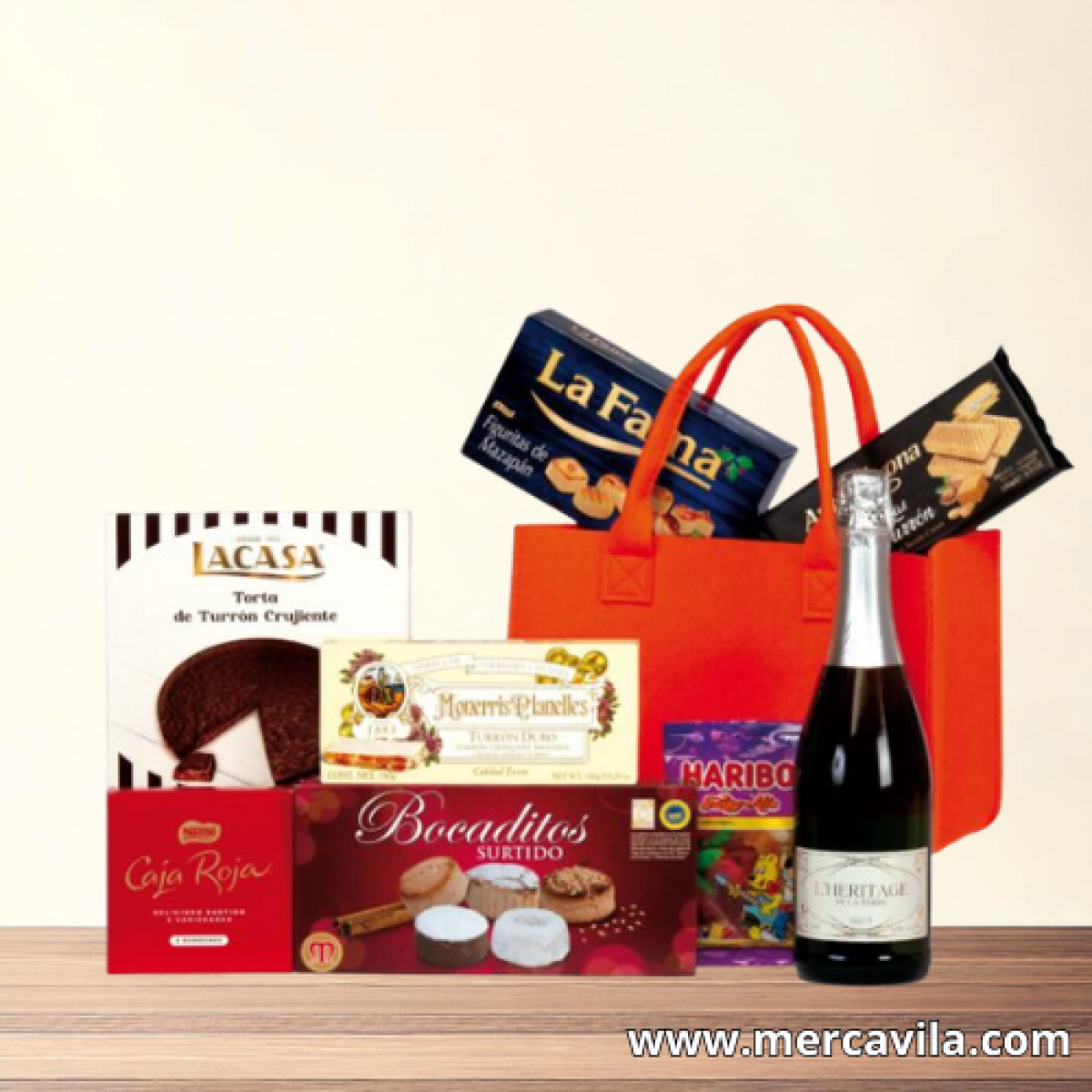 Bolsa de Navidad con Botellas y Dulces Navideños Lote 207