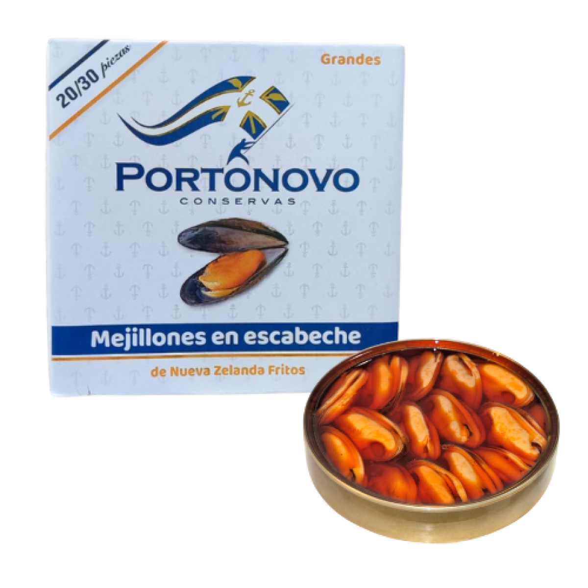 Mejillones Fritos en Escabeche Portonovo Conservas 20/30 piezas 
