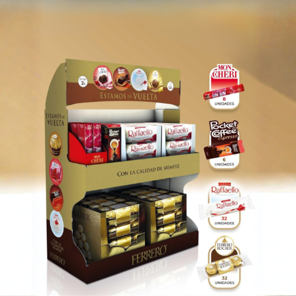 Expositor de Mini Bombones Ferrero Astucci (78 piezas)