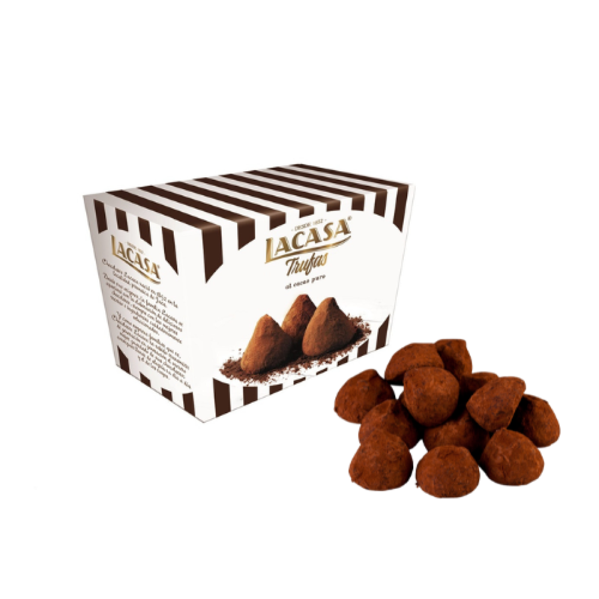 Trufas de Chocolate con Cacao en Polvo Puro La Casa 85 gr (8 cajas)