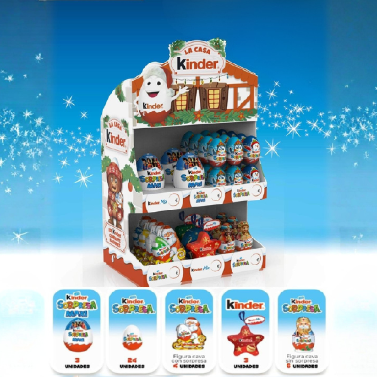 Expositor Kinder Casa de Navidad de Chocolate Avellanas (40 piezas)