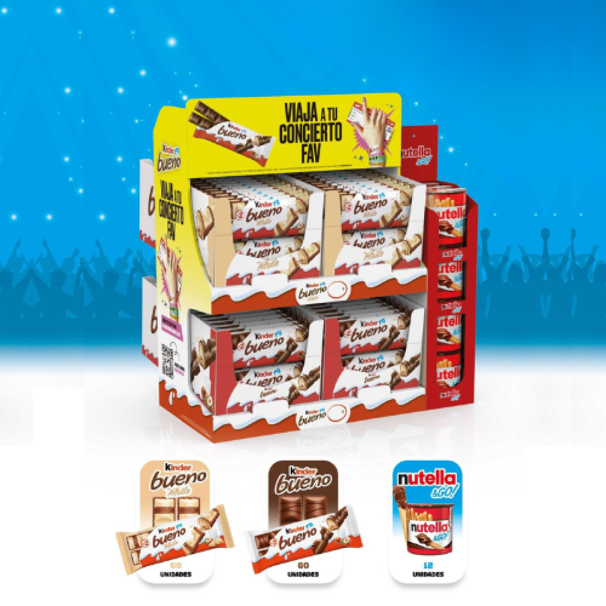 Expositor de Kinder Bueno y Nutella and GO Lote Gasolineras (132 piezas)