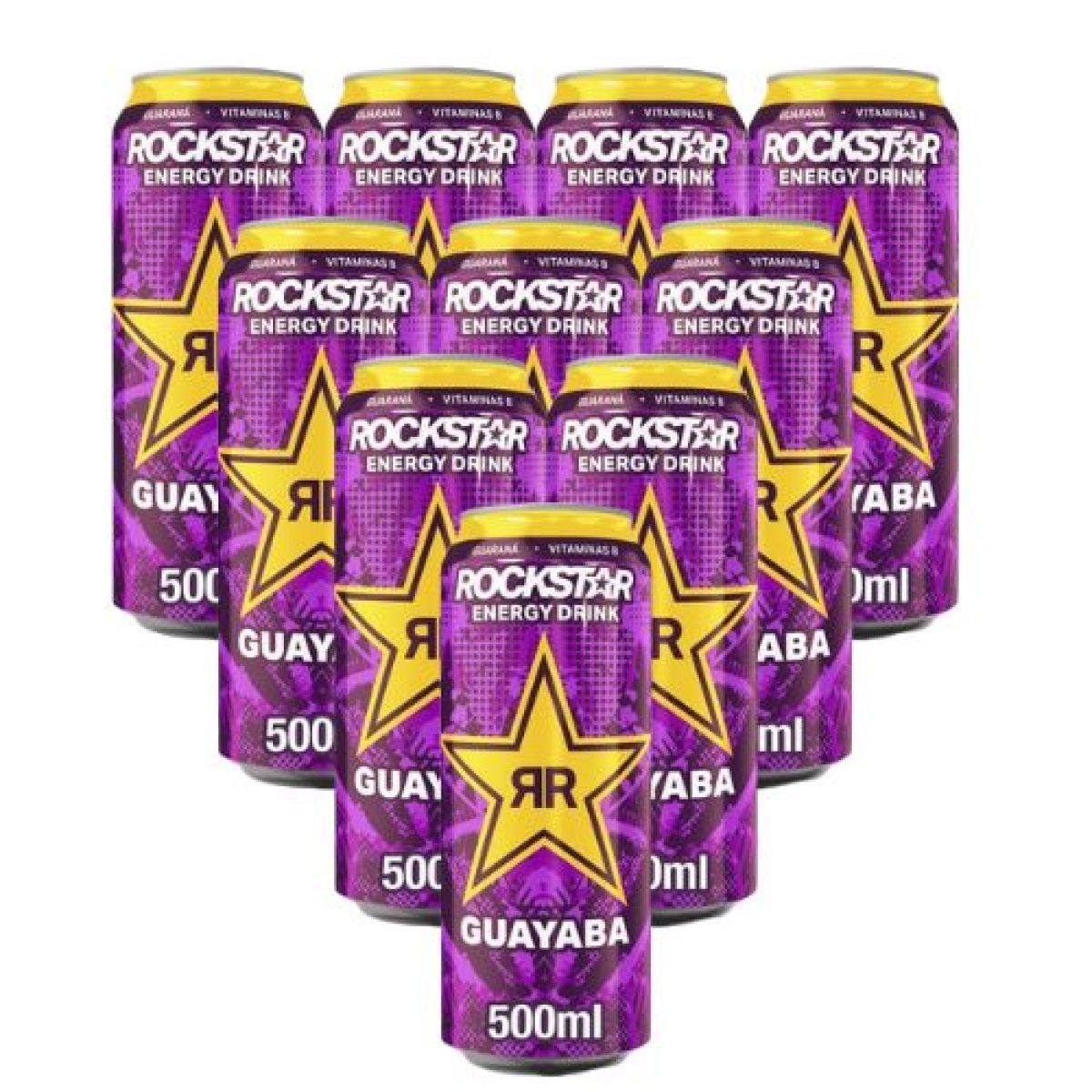 Bebida Energética Rockstar Morado Sabor Tropical Guava x12
