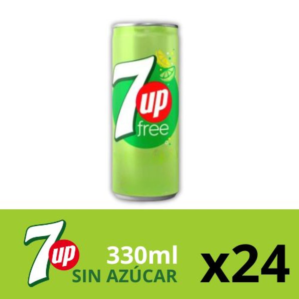 Latas de Refresco Seven Up Sin Azúcar x24