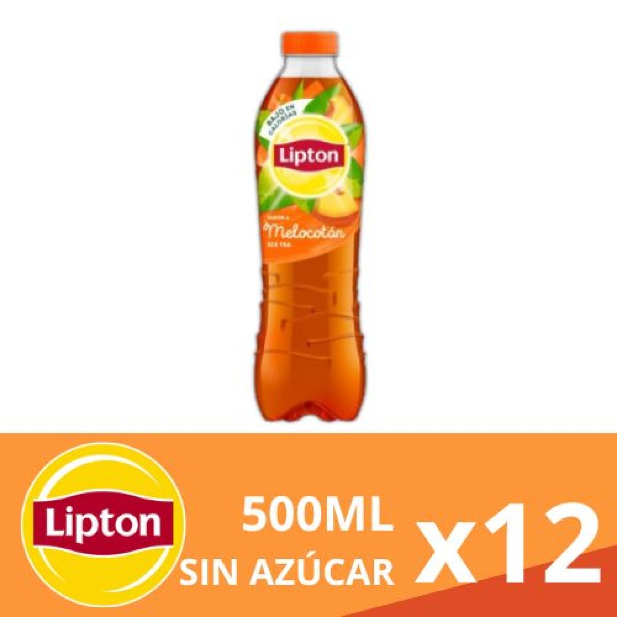 Botellas de Té Lipton Sabor Melocotón Zero Azúcar Sin Gas x12