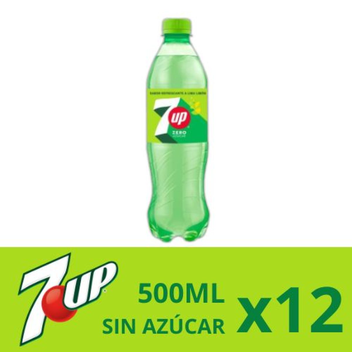 Botellas de Seven UP Sabor Limón Sin Azúcar x12