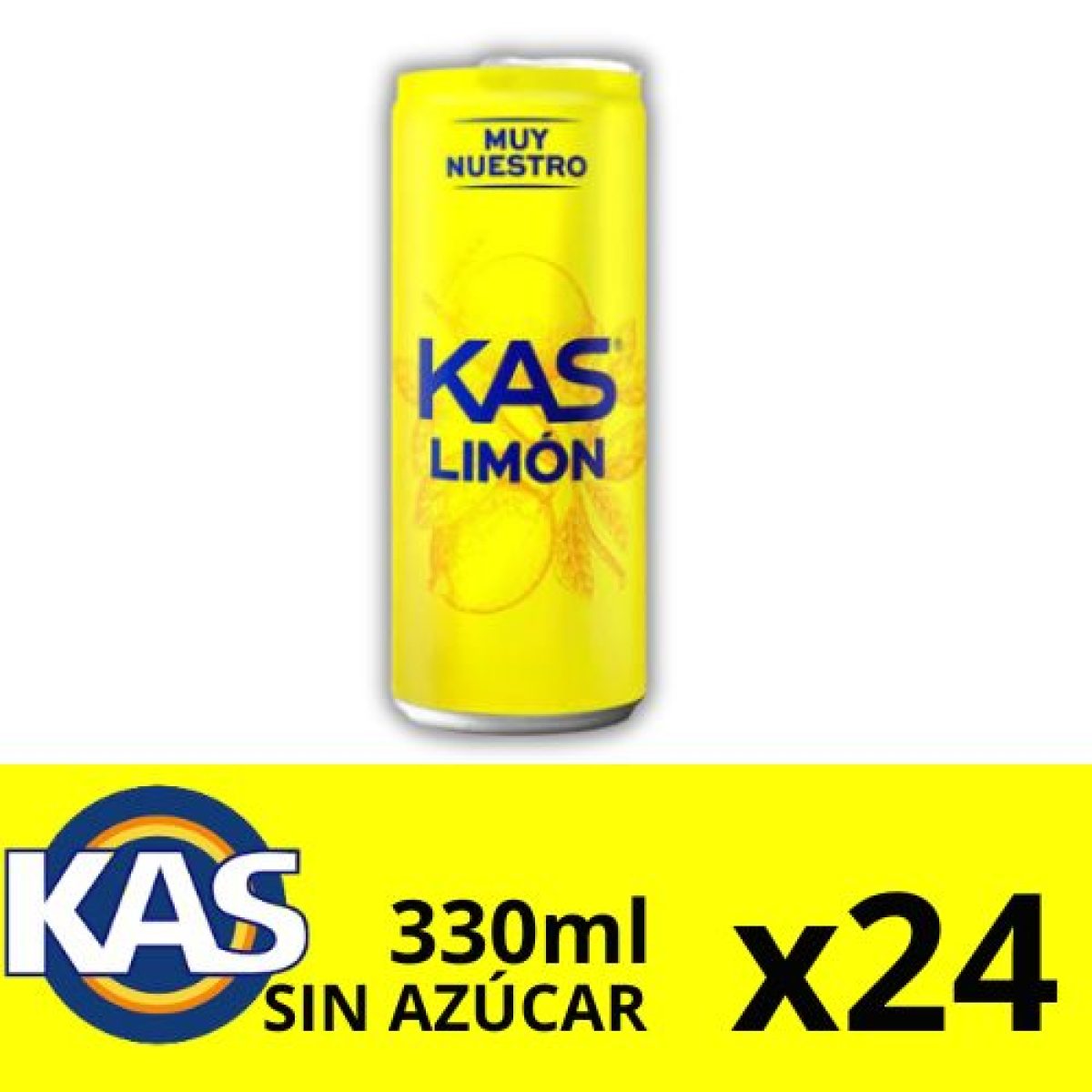 Latas de Kas Sabor Limón Sin Azúcar con Gas x24