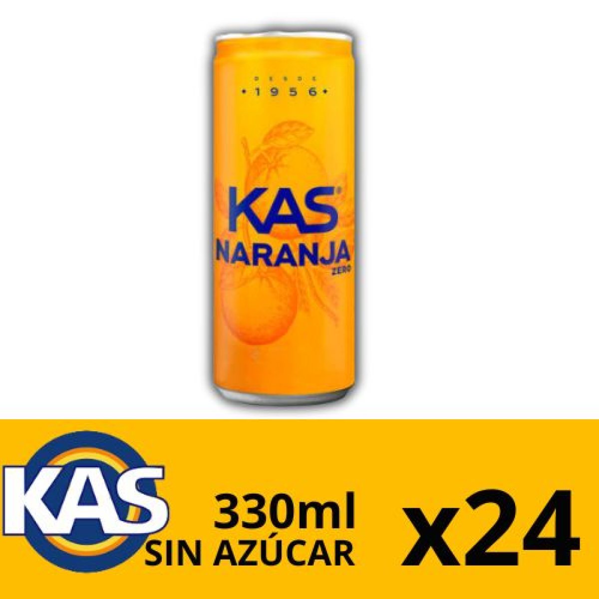 Latas de Kas Sabor Naranja Zero Azúcar con Gas x24