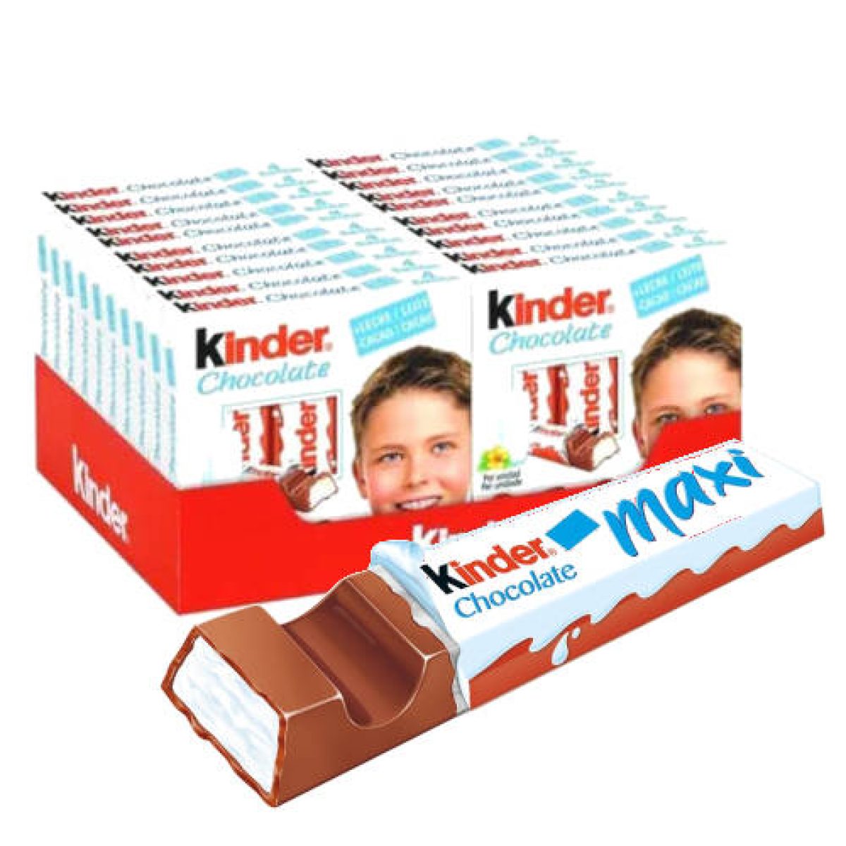 Barritas de Kinder Maxi Chocolate Rellenas de Leche x20