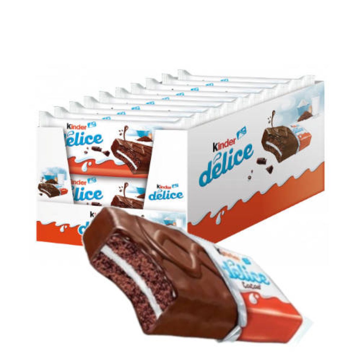 Pastelito de Chocolate Relleno de Crema Kinder Delice x20