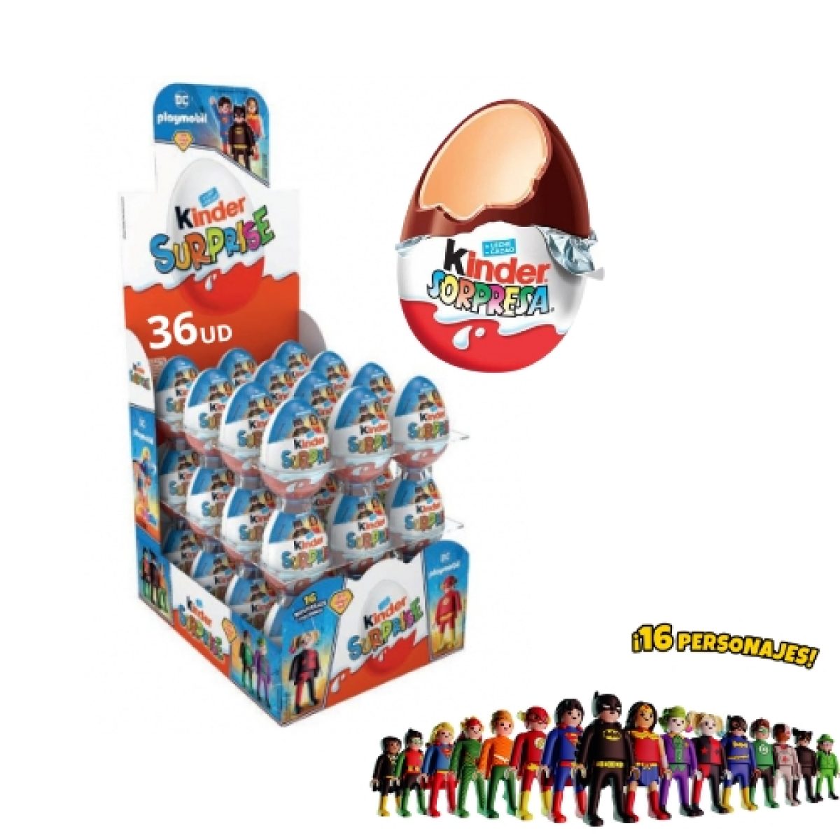 Huevos de Chocolate Kinder Sorpresa con Juguete Playmobil 20gr (36 ud)