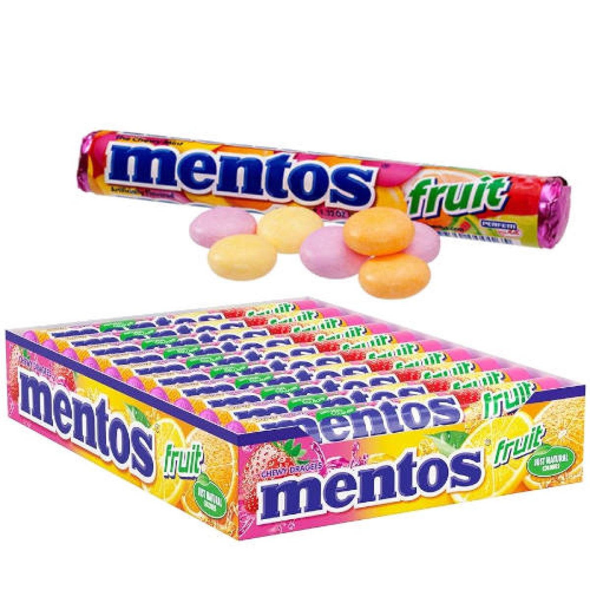 Grageas Masticables Caramelos Mentos con Sabores Afrutados x20