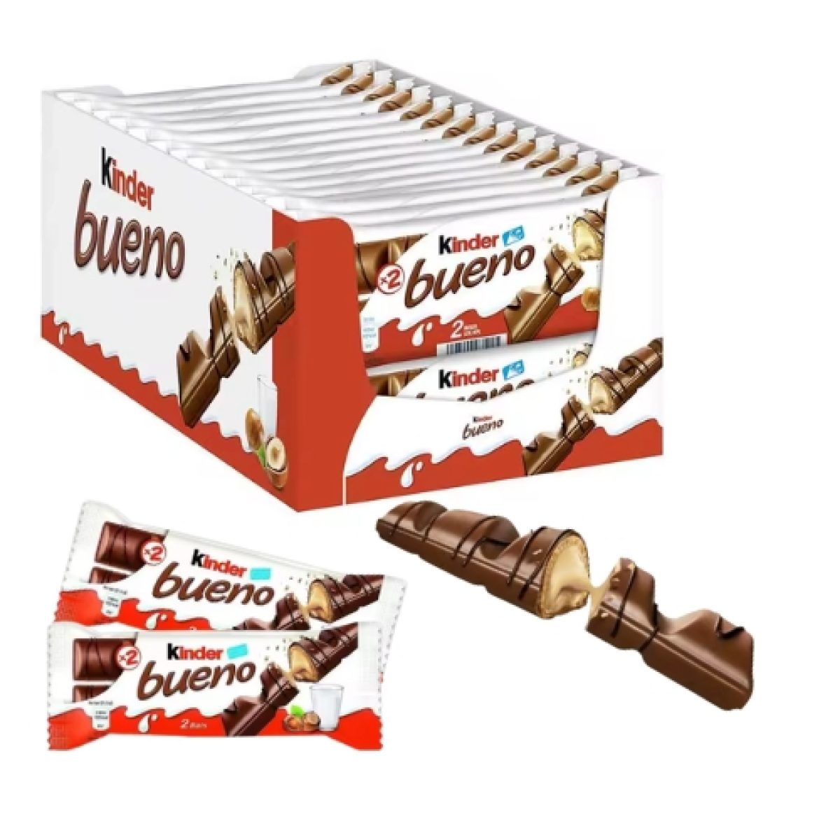 Barritas de Avellanas Kinder Bueno Chocolate Ferrero x30