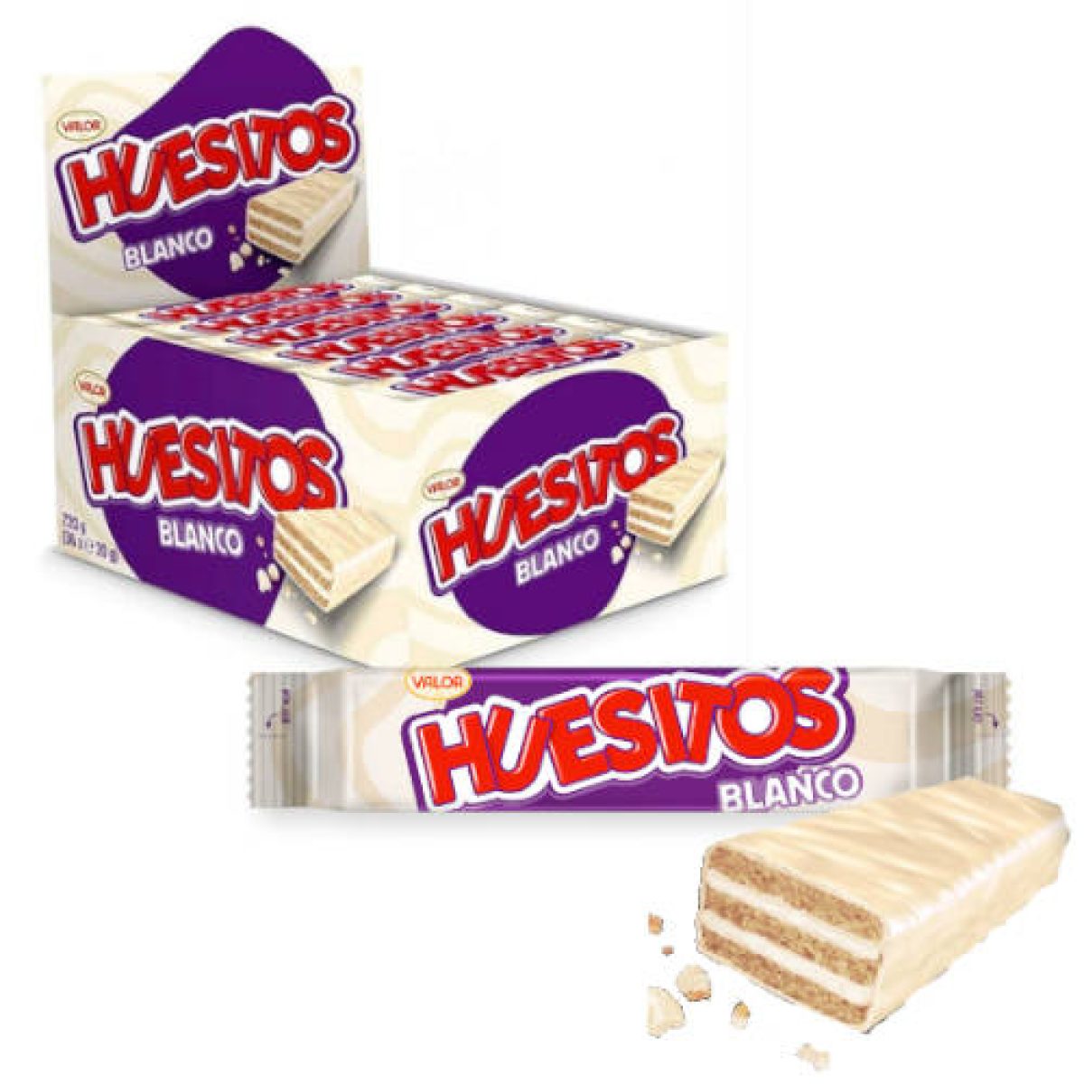 Barritas Huesitos Recubierto de Chocolate Blanco x36
