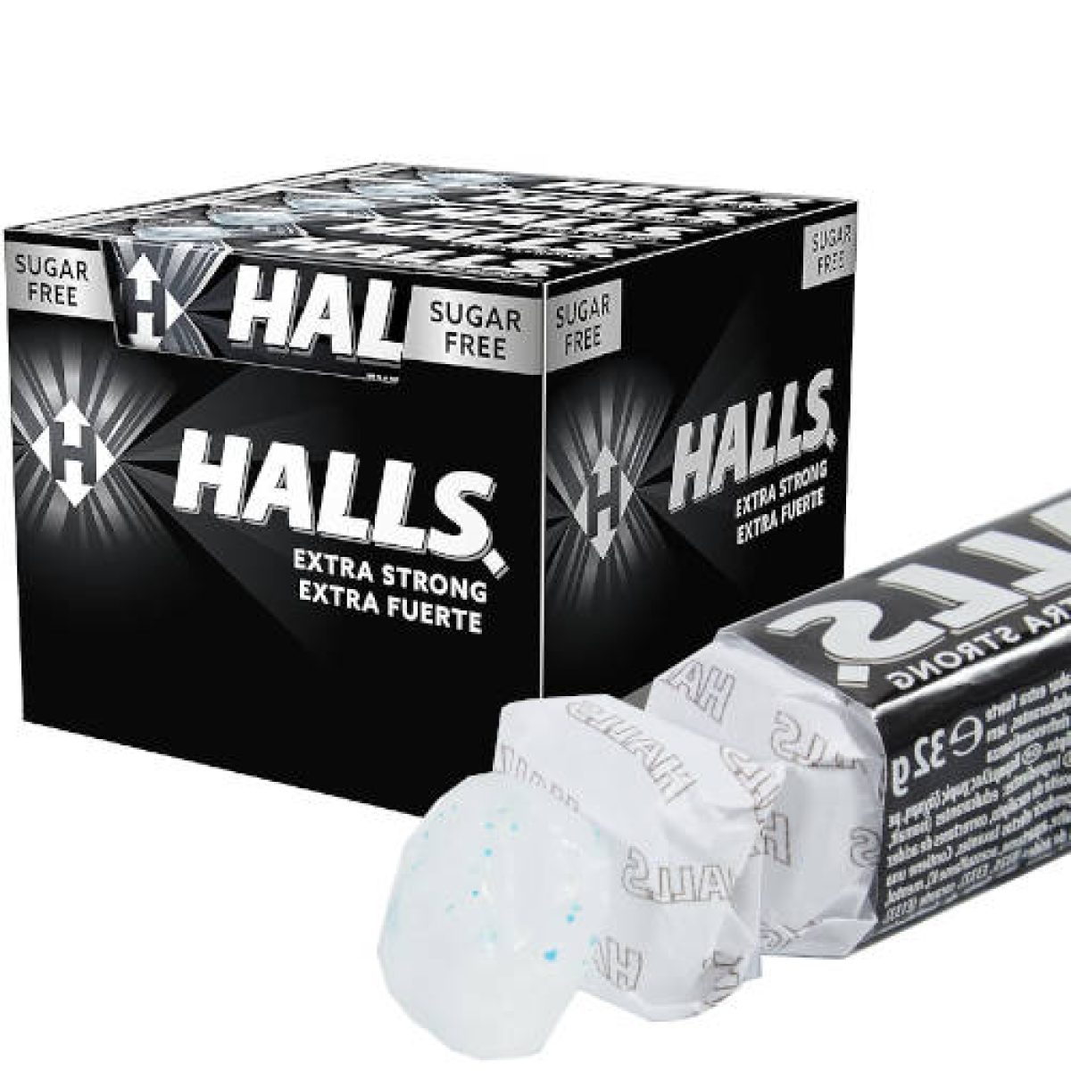 Caramelos Grageas Halls Sabor Extrafuerte Sin Azúcar x20
