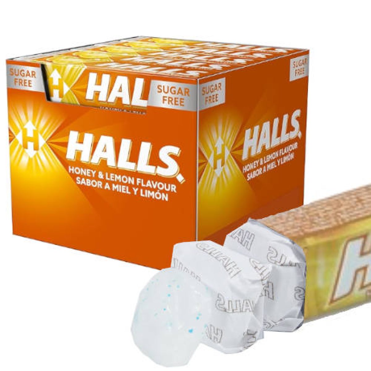 Caramelos Grageas Halls Miel y Limón Sin Azúcar x20
