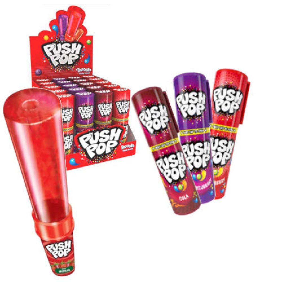 Caramelos Duros Push Pop Finger Sabores Variados x20