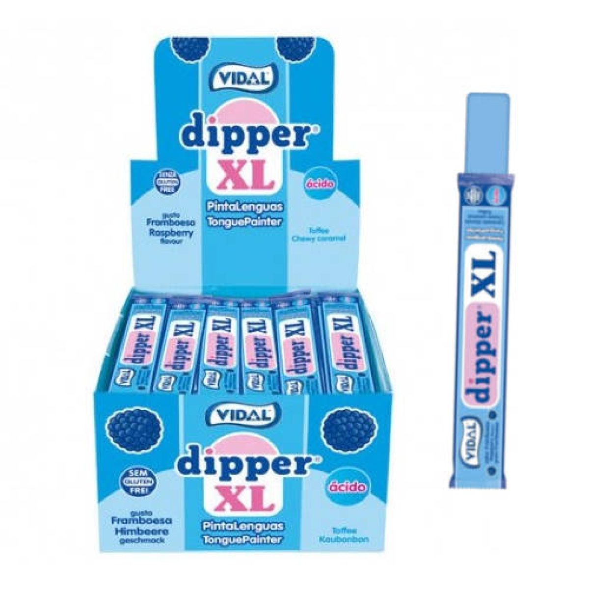 Caramelos Dipper XL Frambuesa Golosinas Vidal x100
