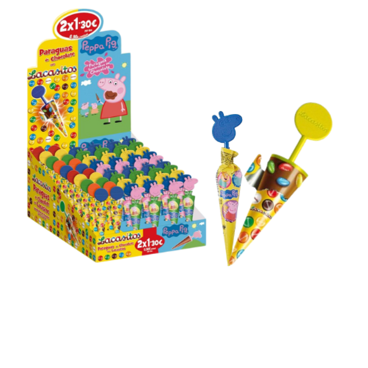 Paraguas de Chocolate Lacasitos y Peppa Pig (60 ud)