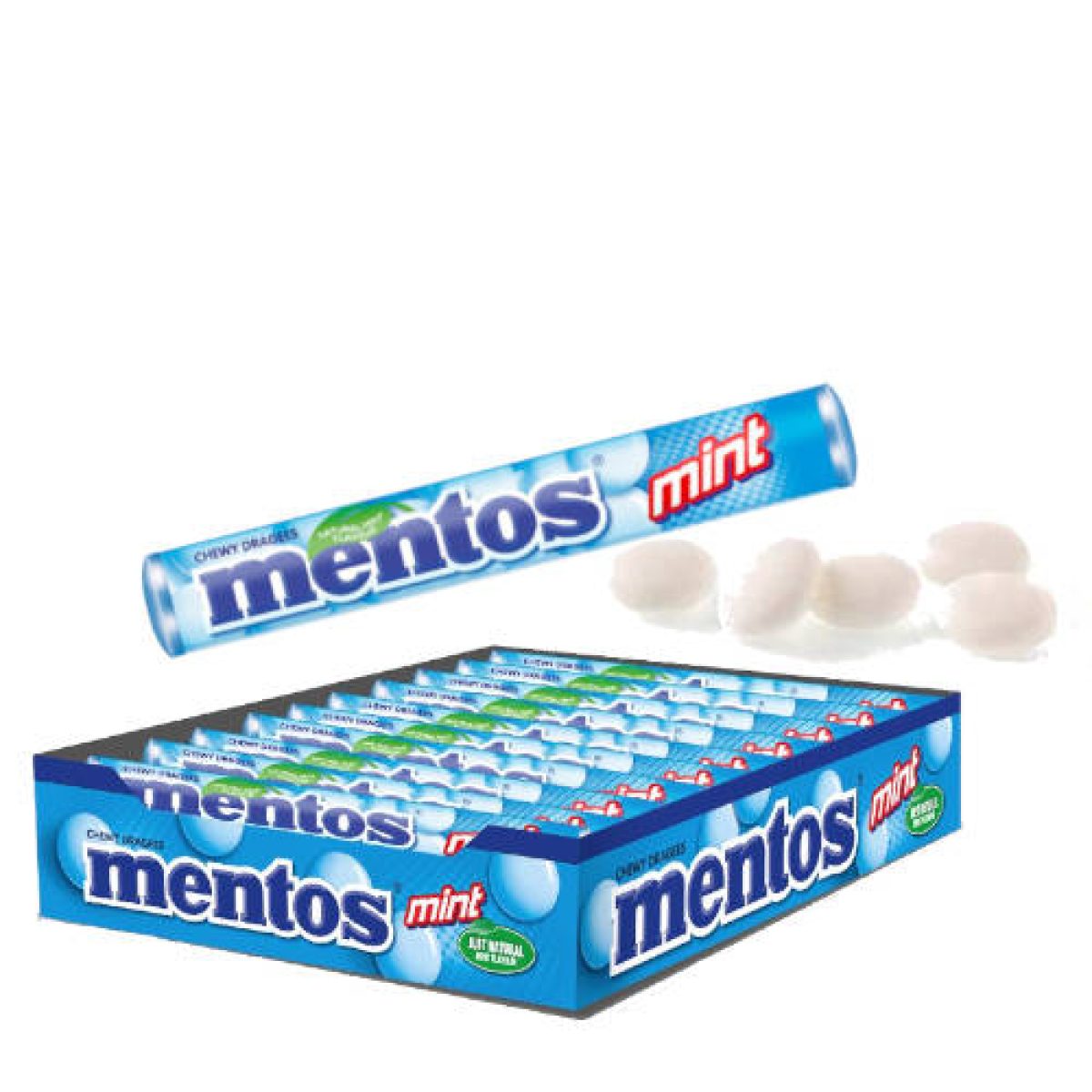 Grageas Masticables Mentos Mint Sabor Menta x20