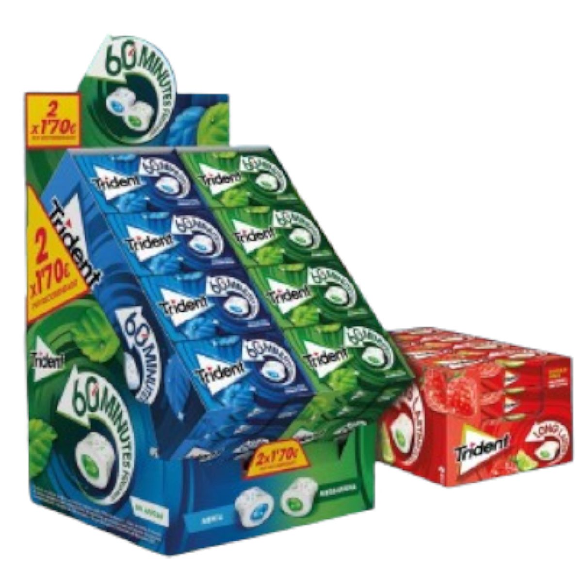 Chicles Trident Grageas Expositor 60 Minutos x48