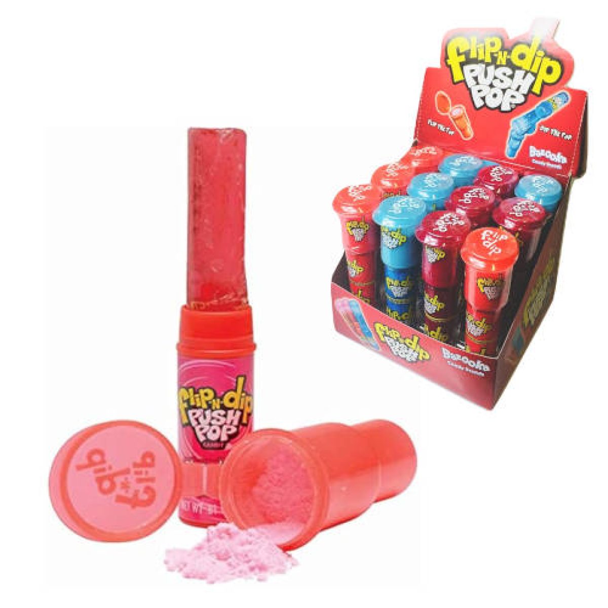 Caramelos Pica Flip & Dip Push Pop x12