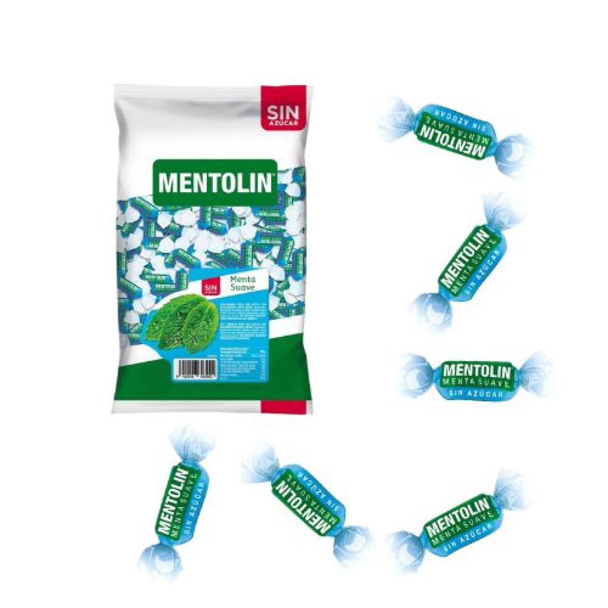 Caramelos Mentolin Sabor Menta Suave Sin Azúcar 800 gr