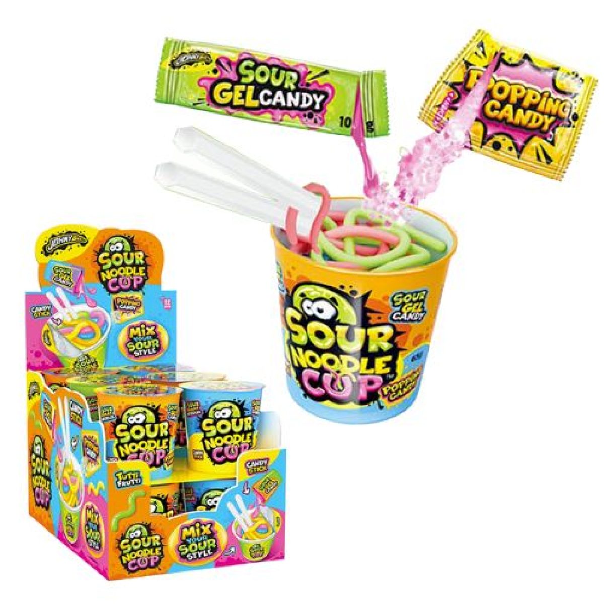 Fideos de Golosinas Noodles Ácidos Sour Cup Johny Bee
